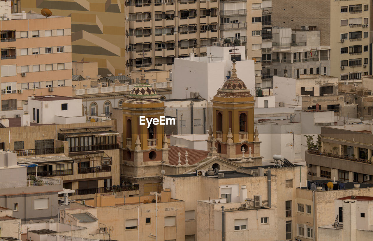 Aerial view of city, almeria, andalusia, spain
