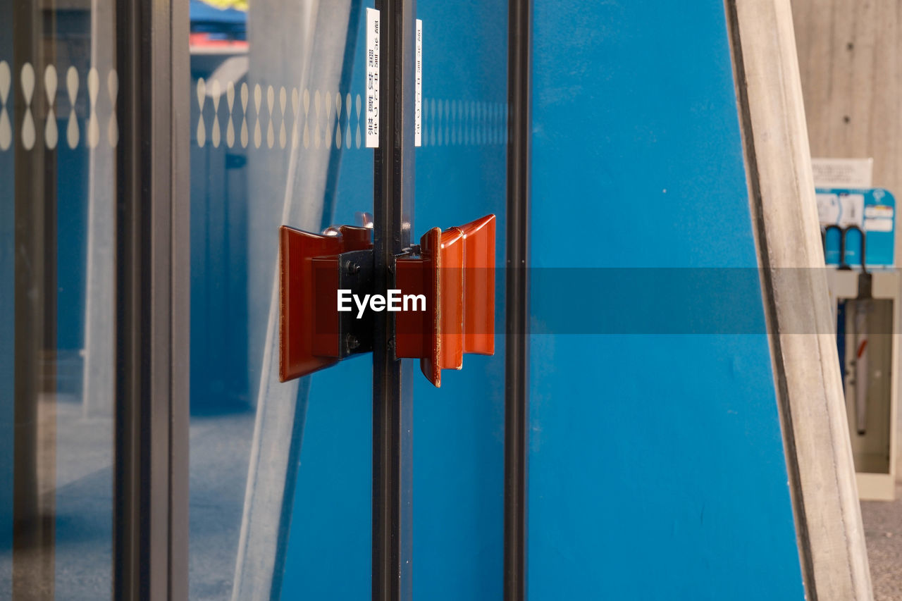 full frame shot of blue door