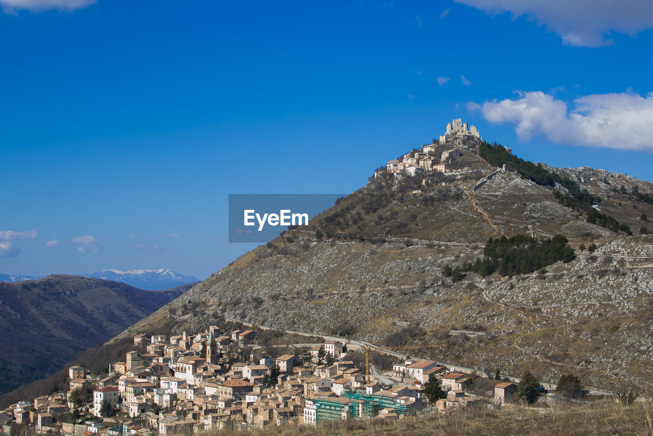 Panoramic view of rocca calascio in abruzzo, italy