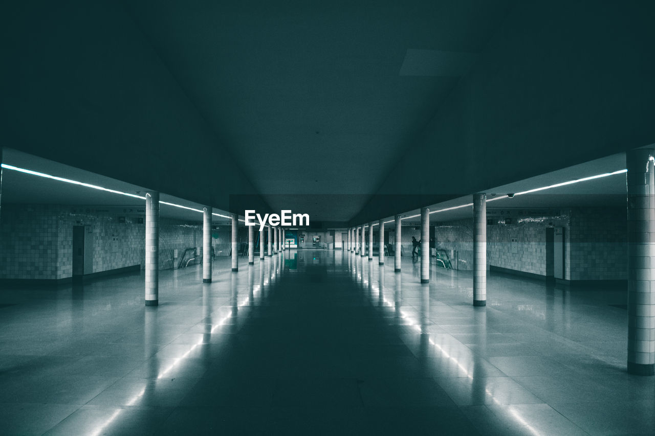 Interior of empty subway