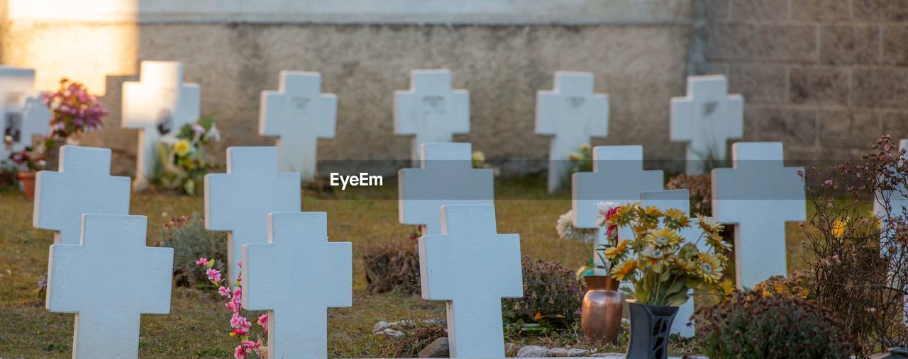 Panoramic view of cemetery