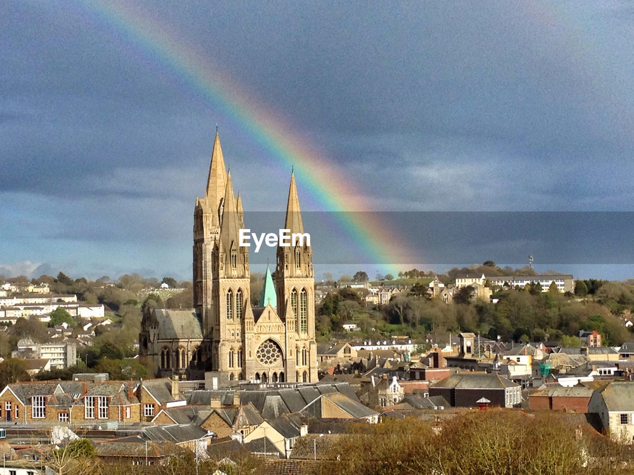 Cathedral with rainbow