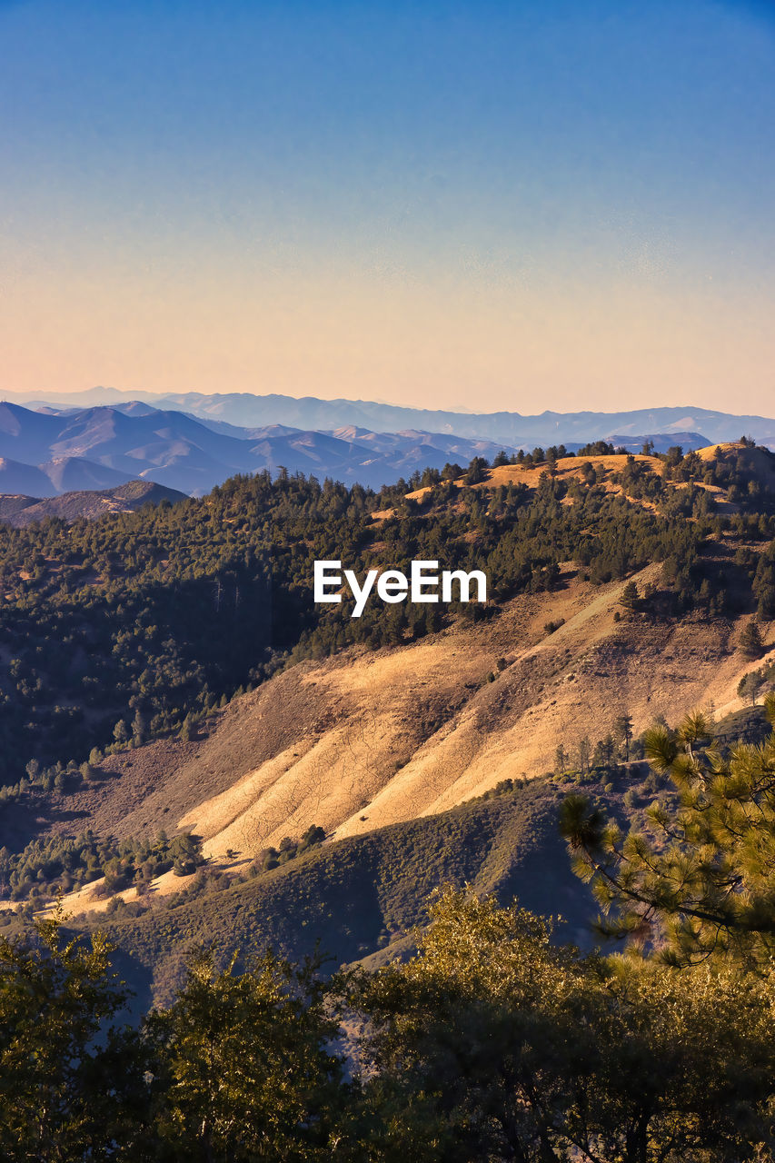 SCENIC VIEW OF MOUNTAINS AGAINST CLEAR SKY