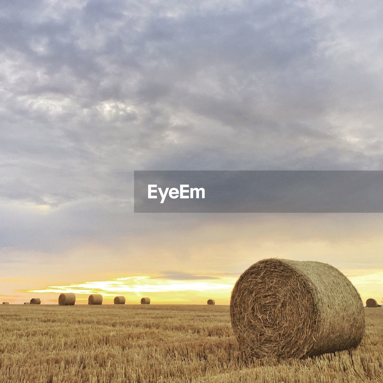 Scenic view of field against cloudy sky