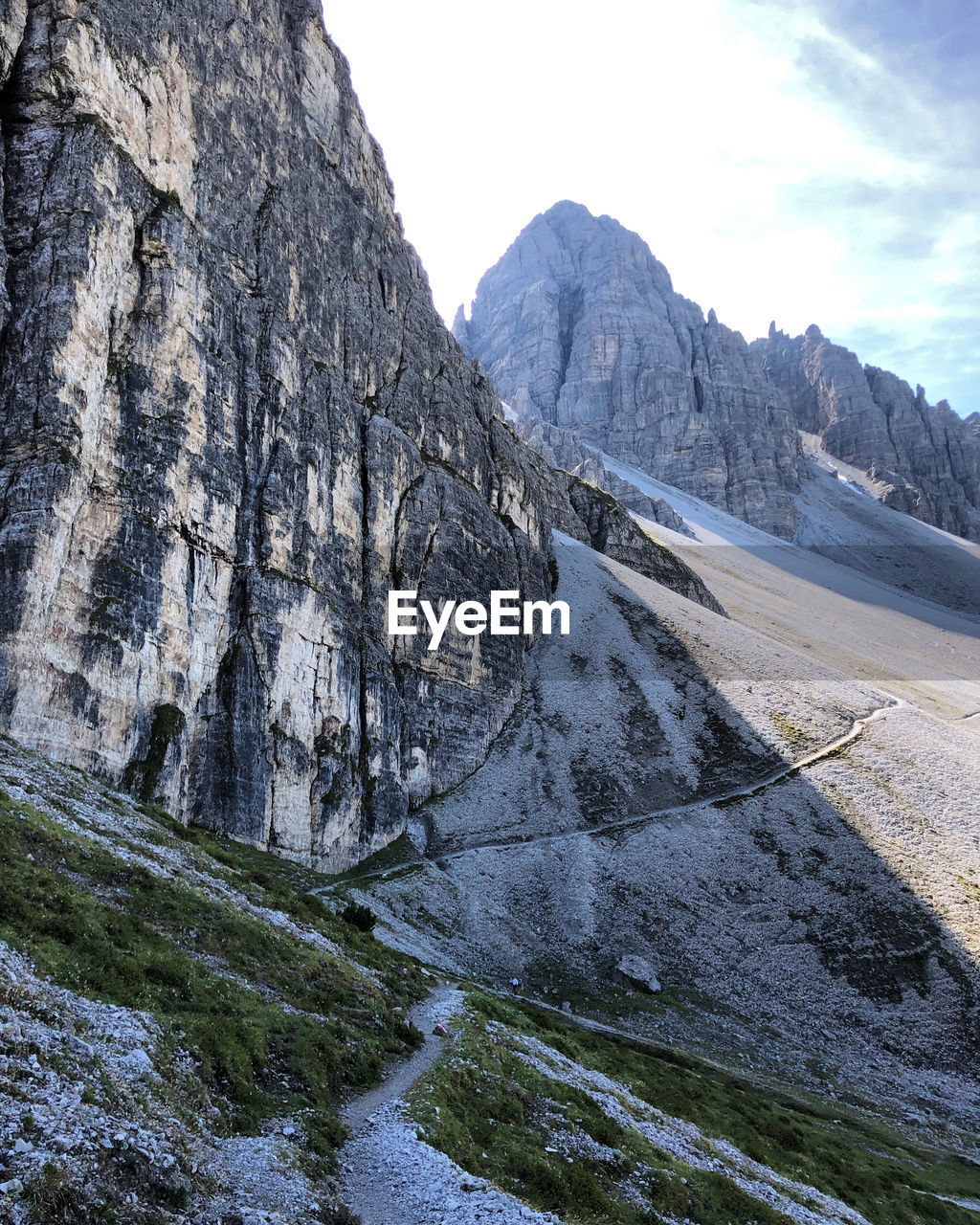 Scenic view of rocky mountains against sky