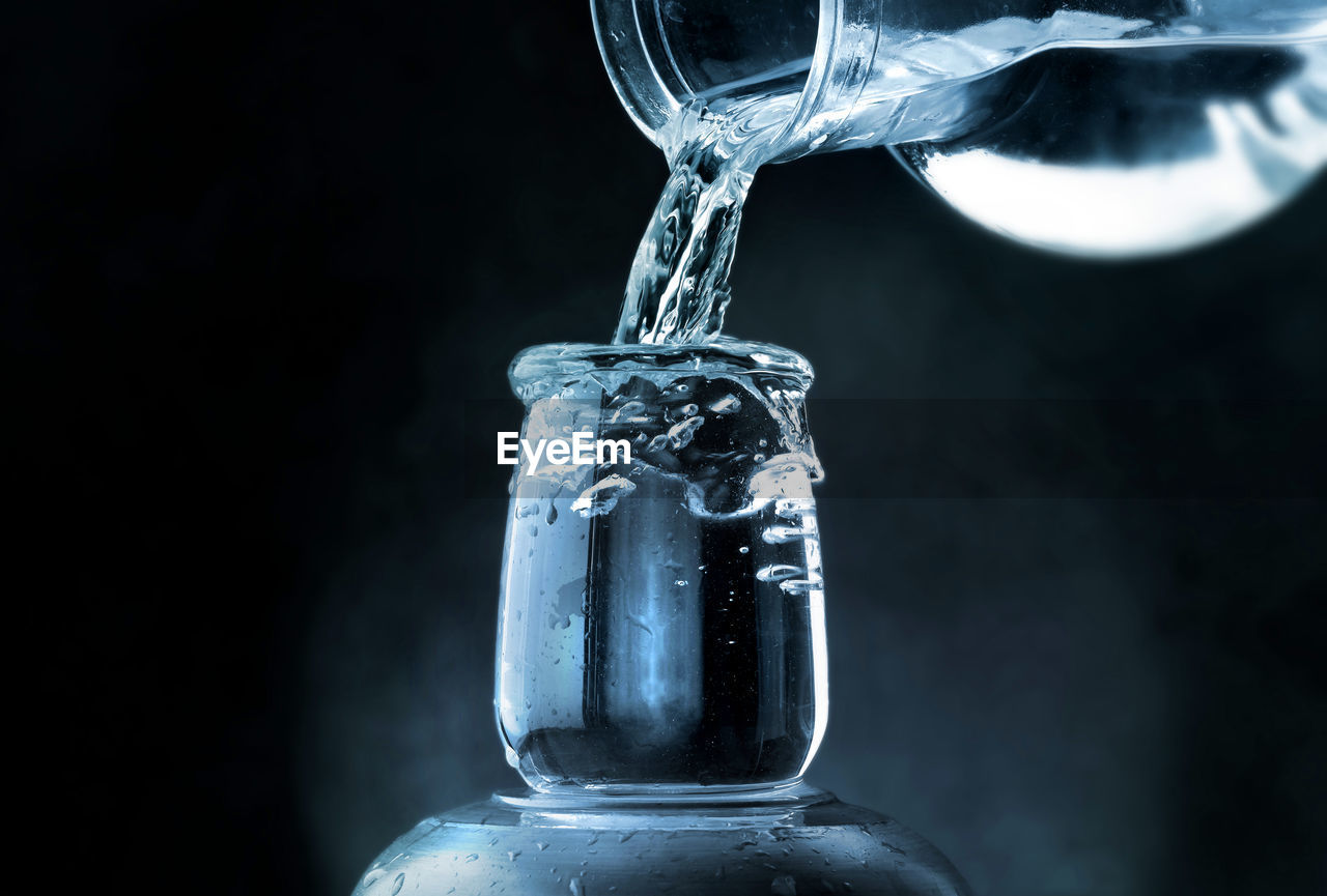 Close-up a glass of water 