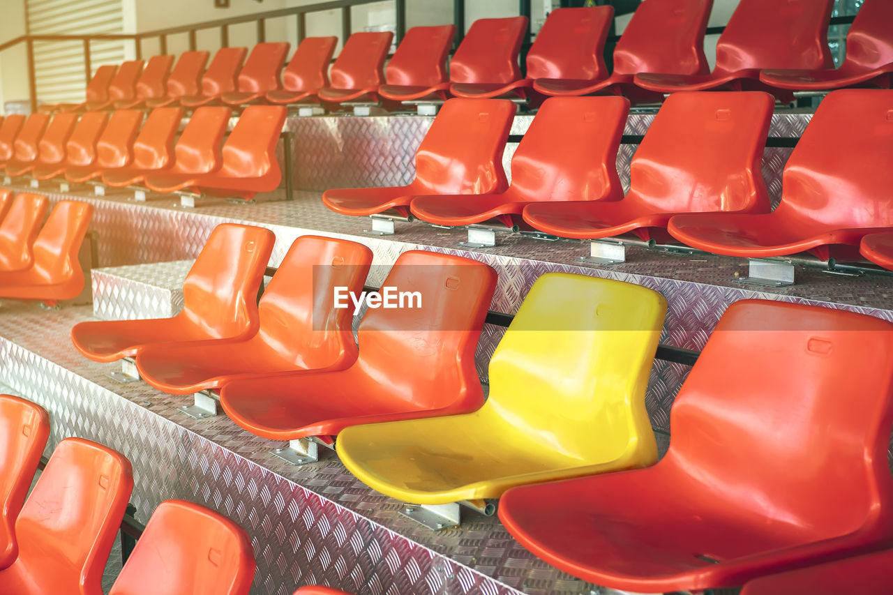 Empty chairs at stadium