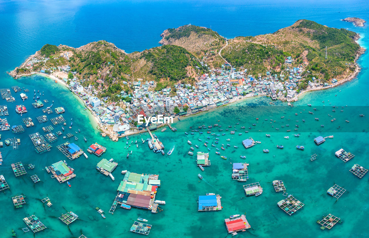 High angle view of binh hung island