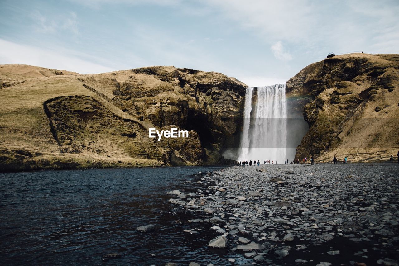 Scenic view of waterfall