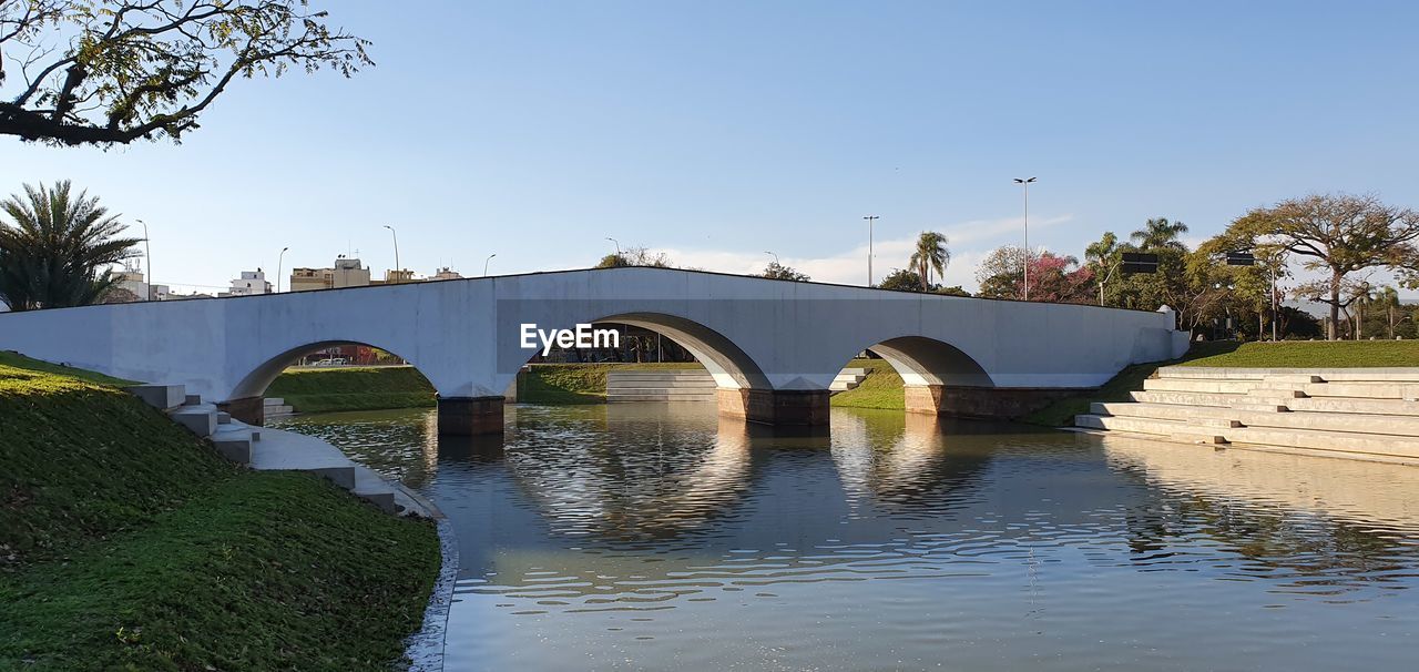 ARCH BRIDGE OVER RIVER AGAINST CLEAR SKY