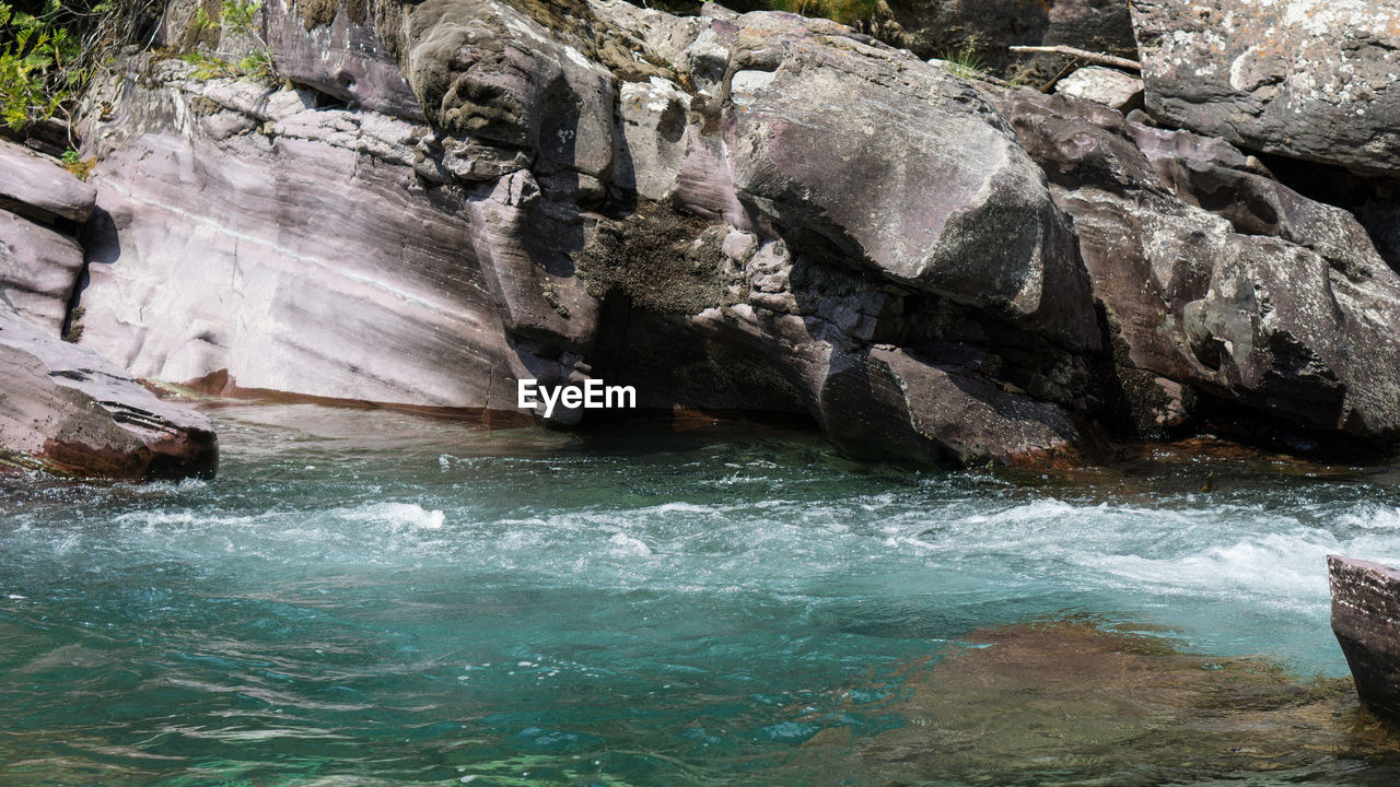 Scenic view of waterfall