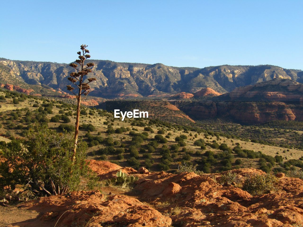 Scenic view of sedona mountains against sky
