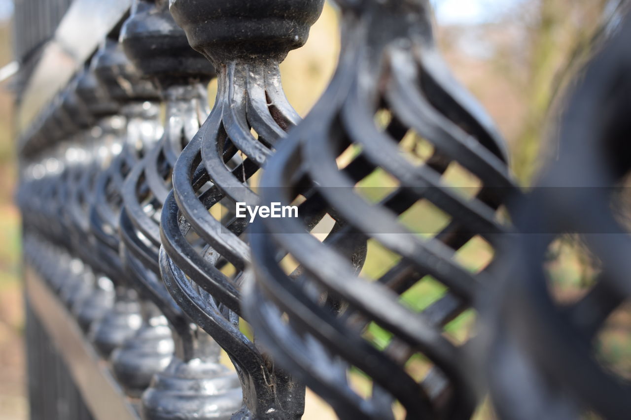 Close-up of railing