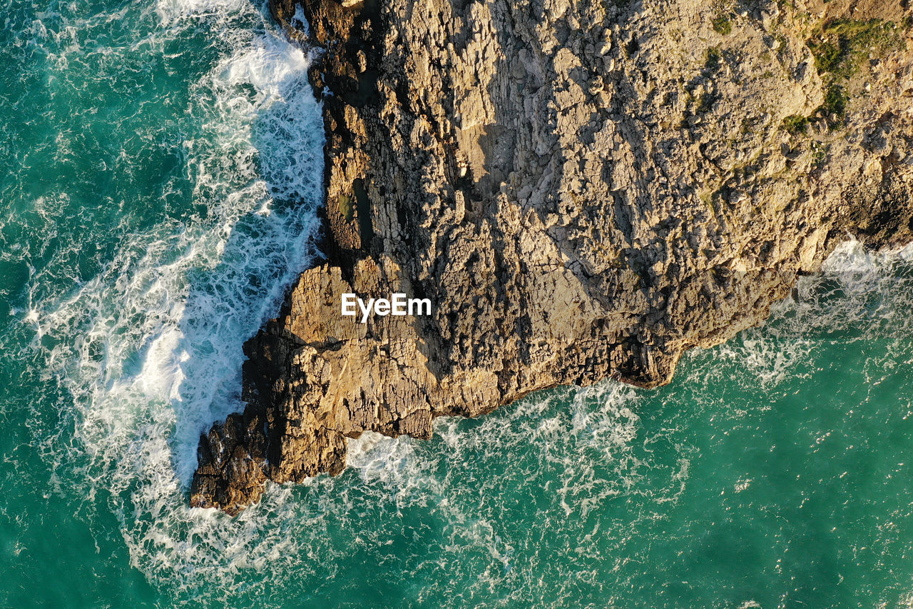 High angle view of sea waves