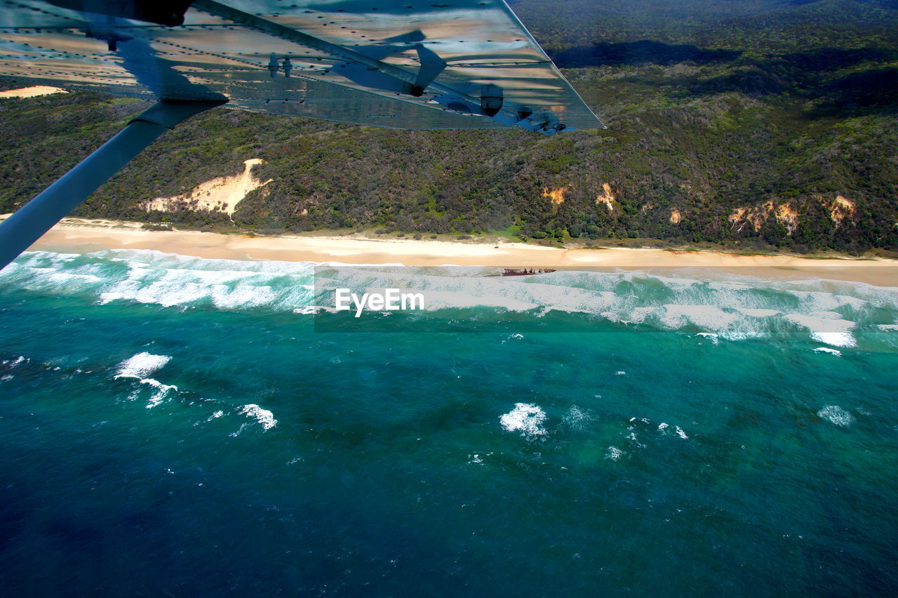 High angle view of coastline