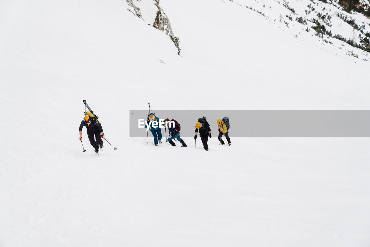 people skiing on snowcapped mountain