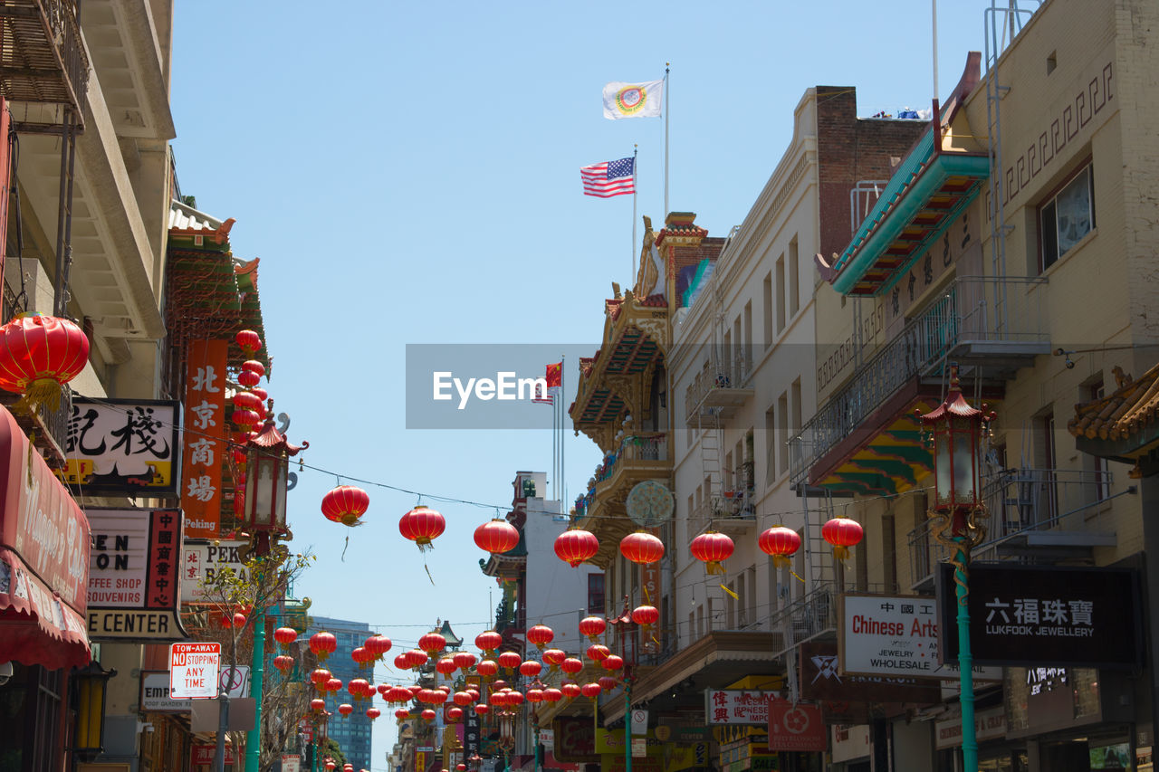 LANTERNS HANGING IN CITY