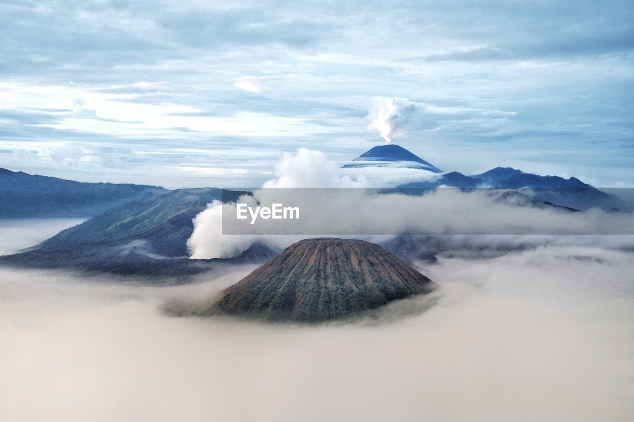 View of volcanic mountain