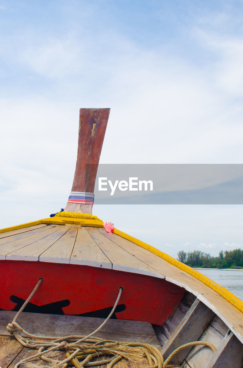LOW ANGLE VIEW OF BOAT ON SKY