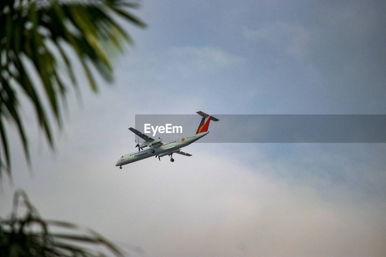 LOW ANGLE VIEW OF AIRPLANE AGAINST SKY