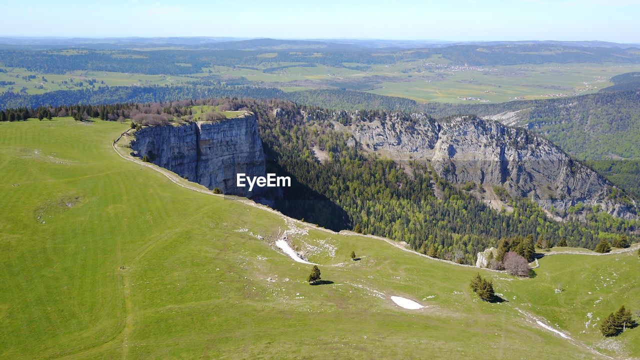 High angle view of landscape against sky