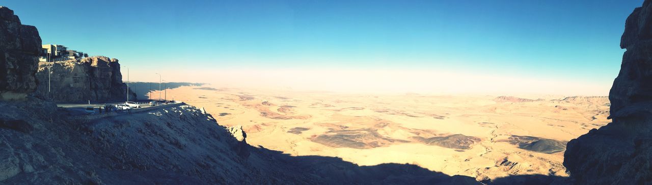 SCENIC VIEW OF MOUNTAINS AGAINST CLEAR SKY