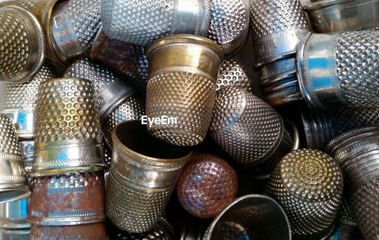 Full frame shot of thimbles