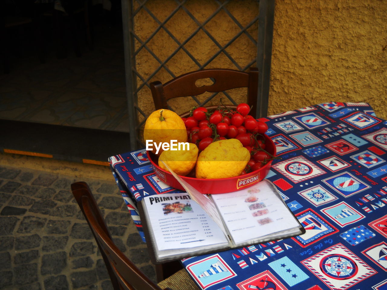 CLOSE-UP OF FRUITS ON TABLE