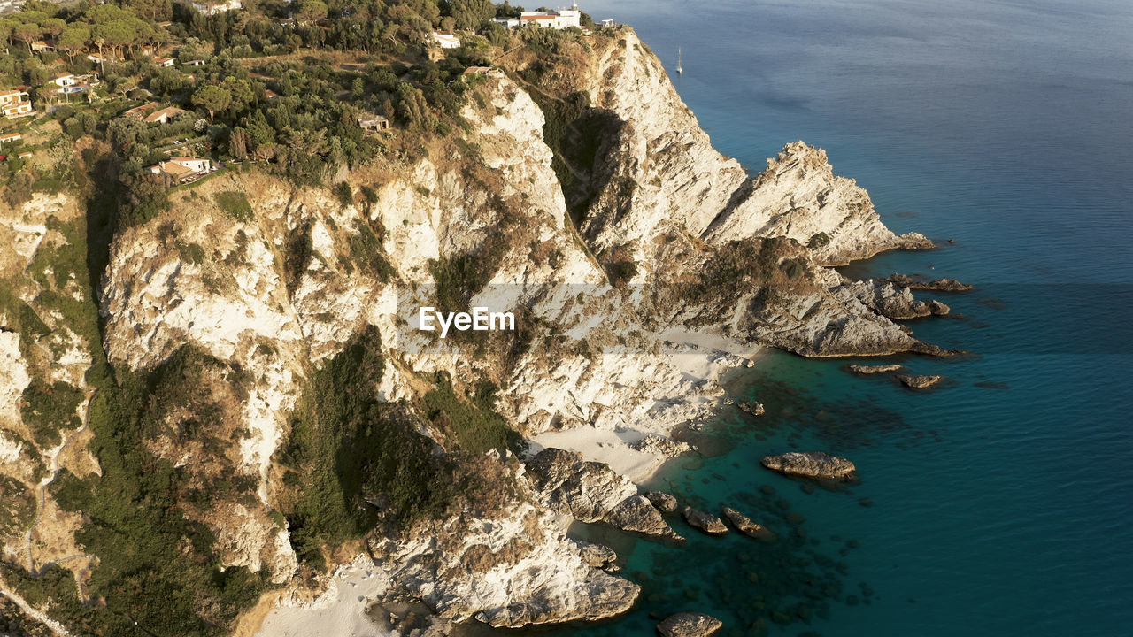 Cliff of calabria land near the mediterranean sea in italy