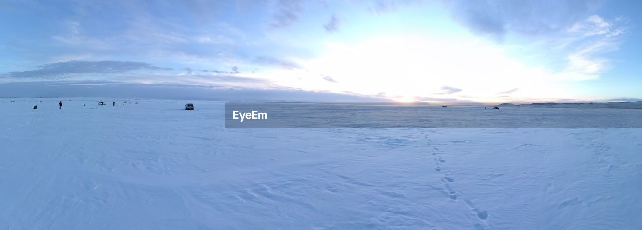 SCENIC VIEW OF SNOWY LANDSCAPE AGAINST SKY