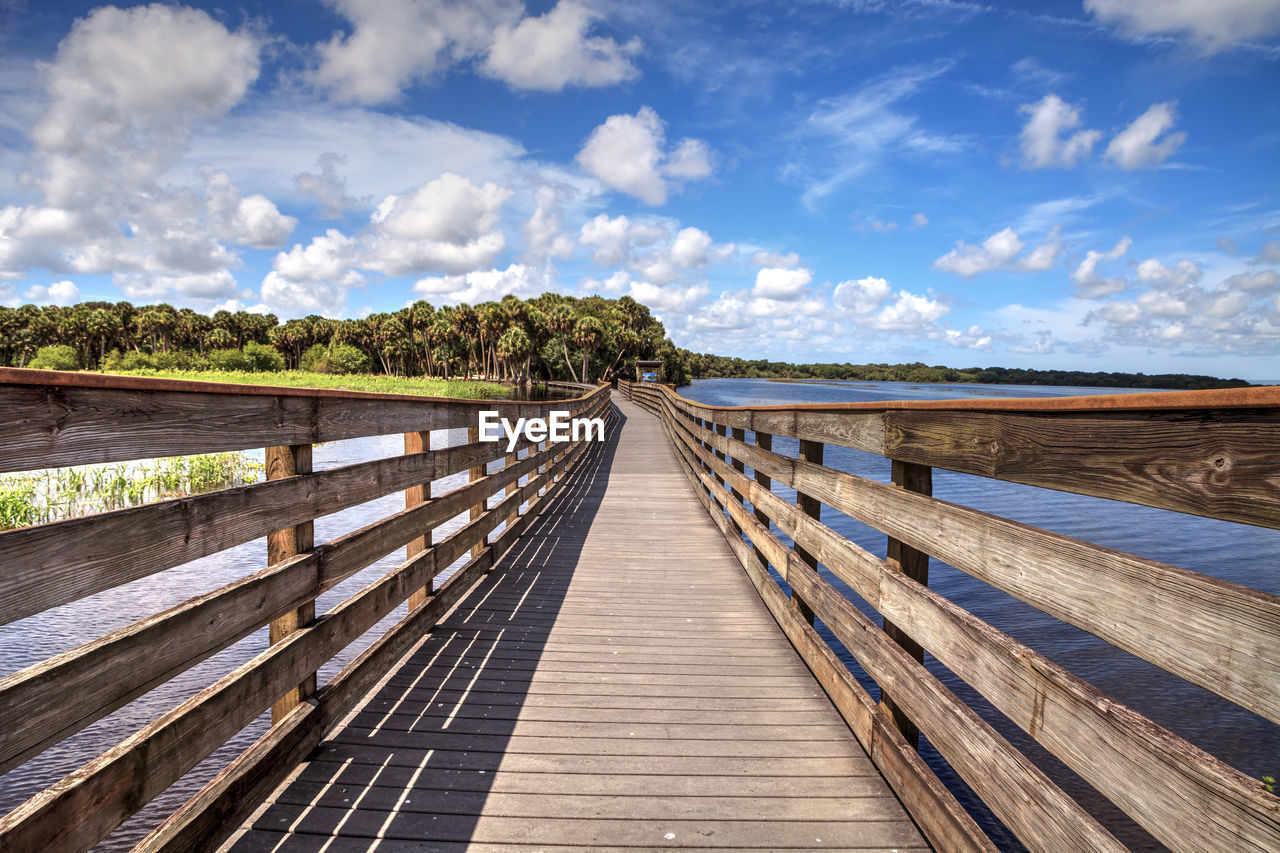 Boardwalk overlooking the flooded swamp of myakka river state park in sarasota, florida.