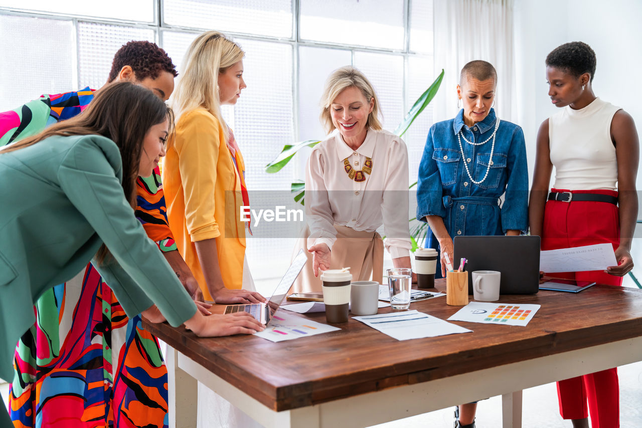 business colleagues working on table