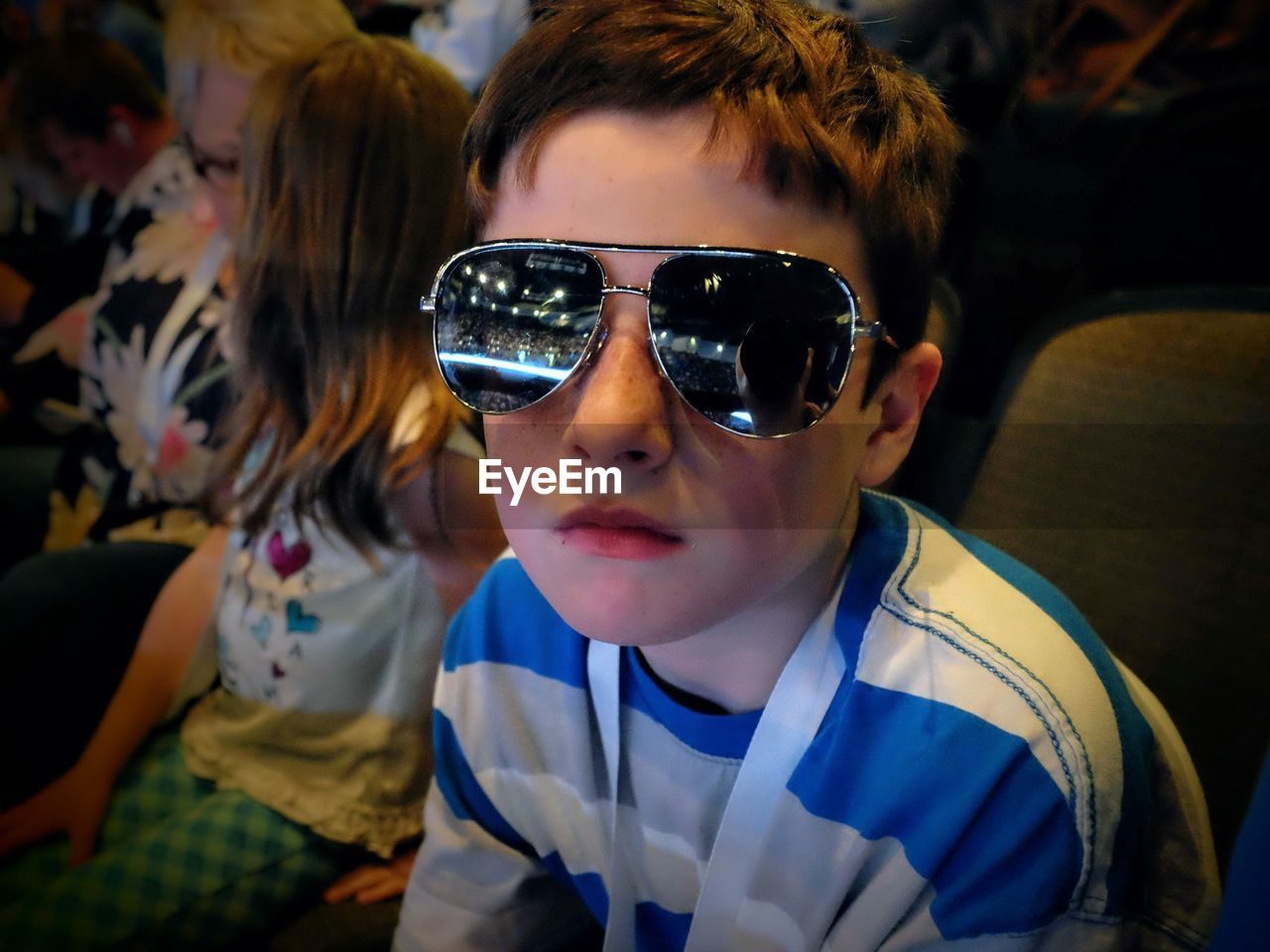 Portrait of boy wearing sunglasses