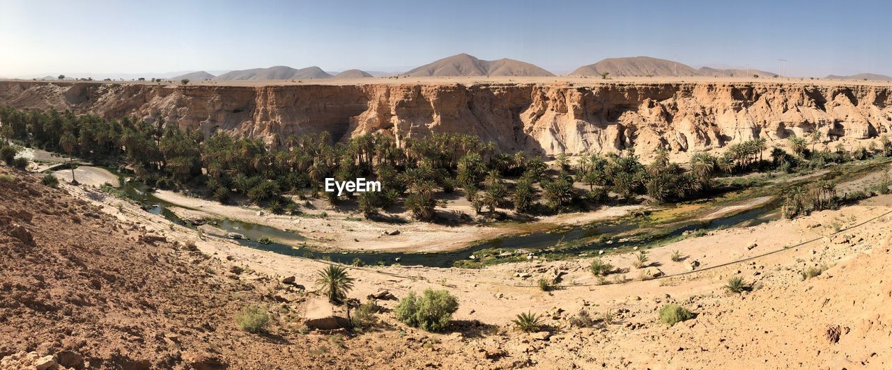 Panoramic view of desert against sky