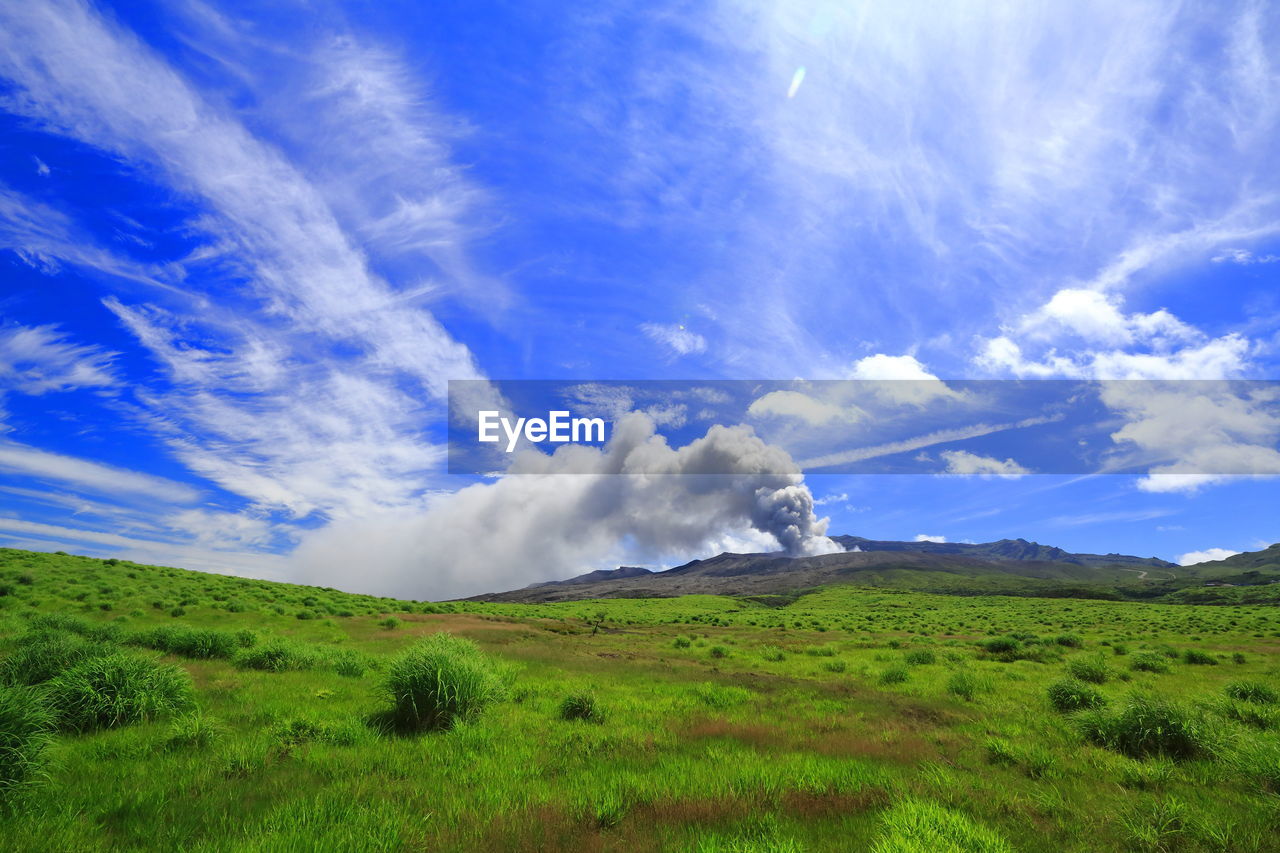 Scenic view of land against sky