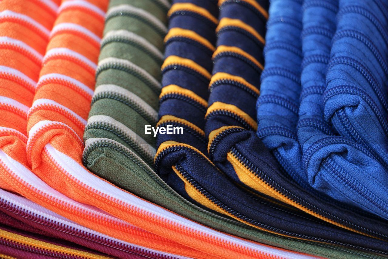 Close-up of multi colored textile materials
