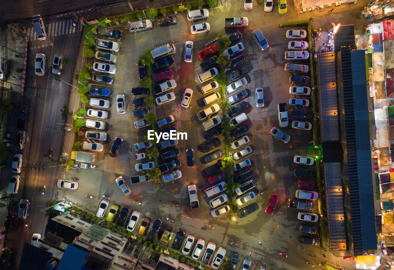 high angle view of buildings in city