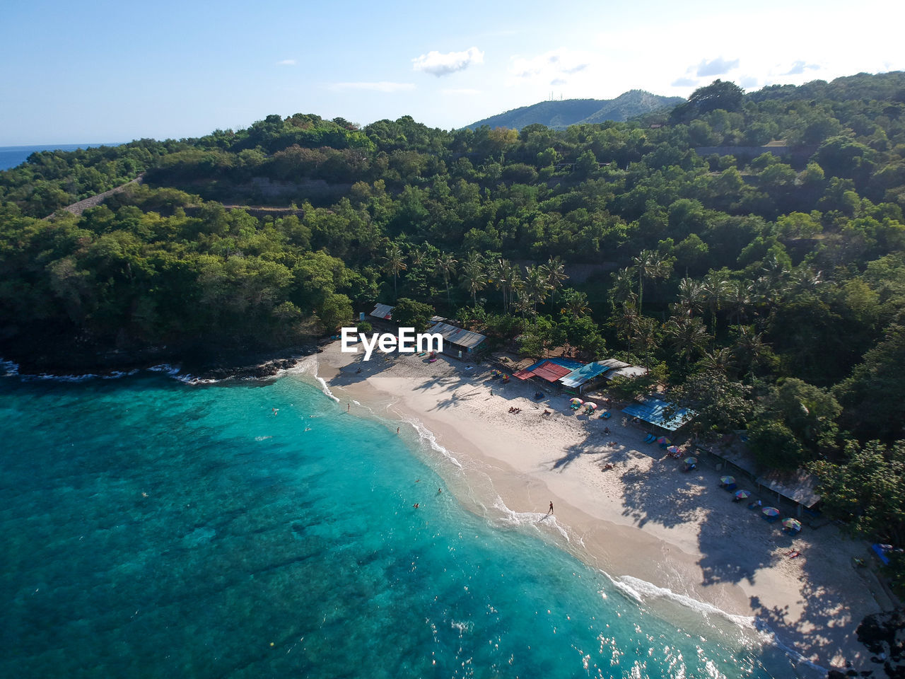 Scenic view of remote beach and turqoise sea