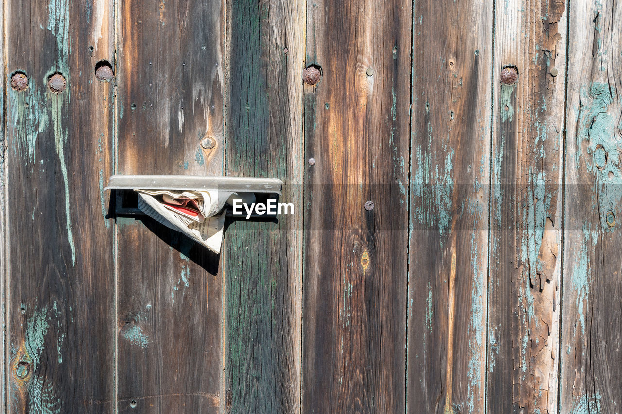 Full frame shot of old wooden door