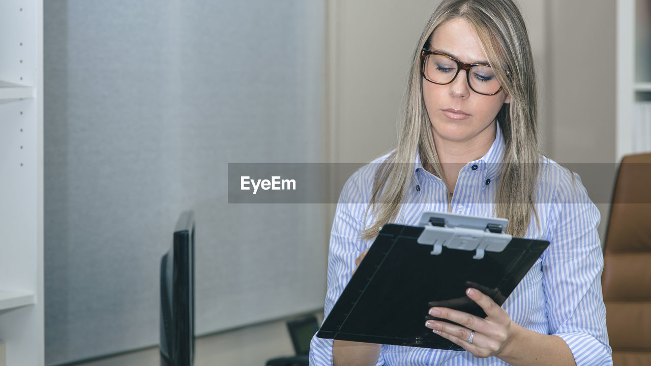 Businesswoman working in office