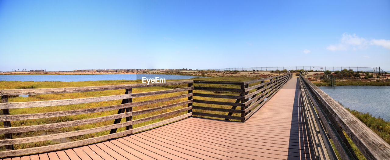 Scenic view of water against clear sky