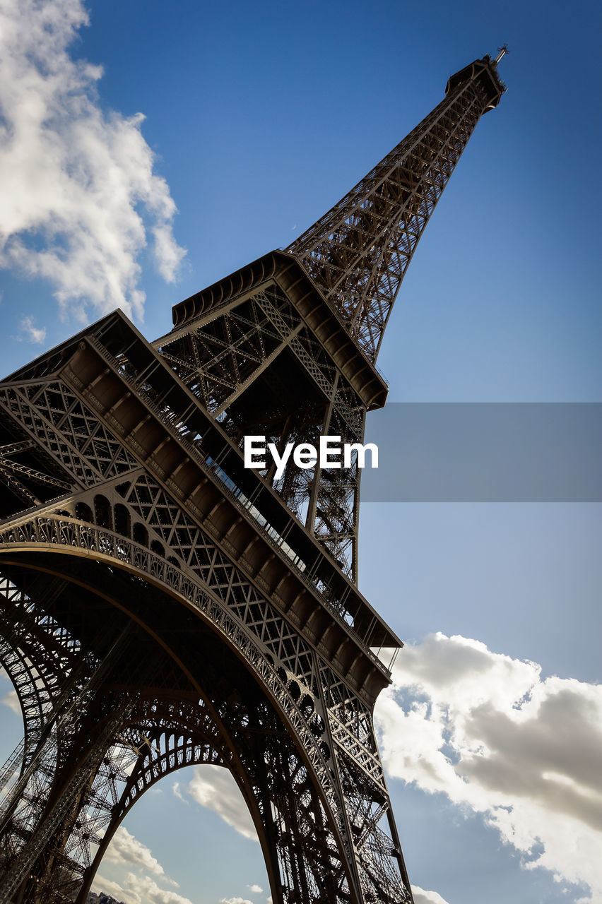 Low angle view of eiffel tower