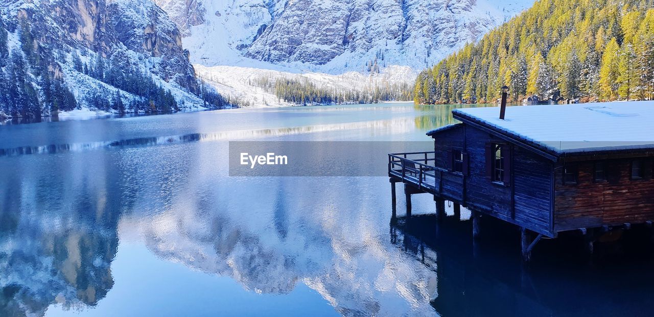 Scenic view of lake during winter