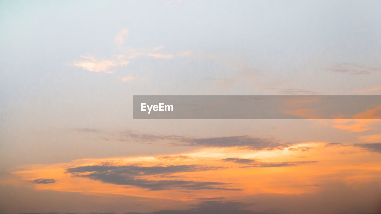 Low angle view of sky at sunset