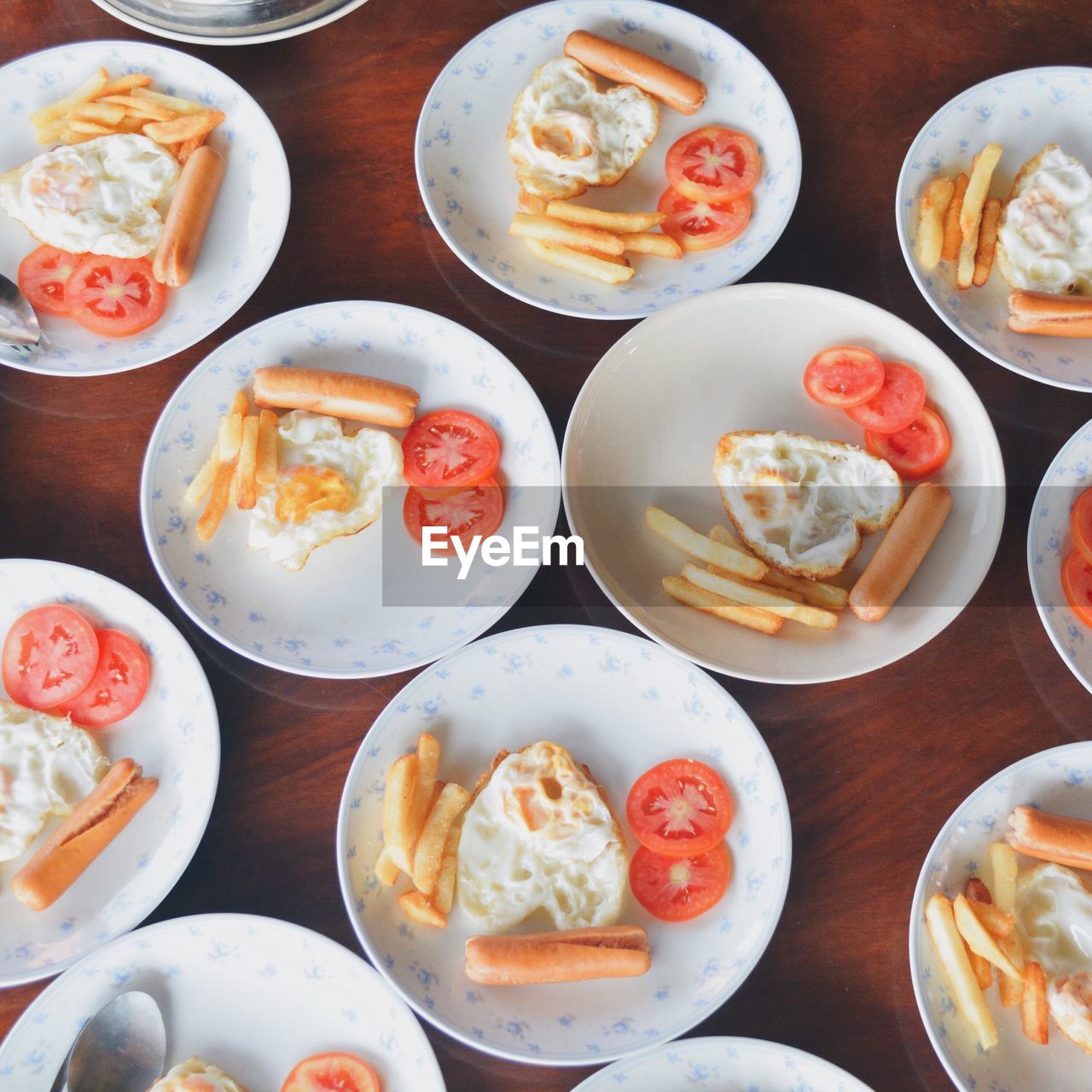 Close-up of breakfast served on table