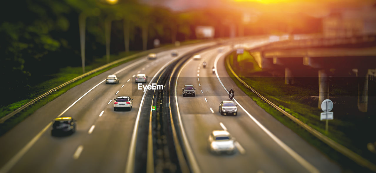 High angle view of traffic on highway