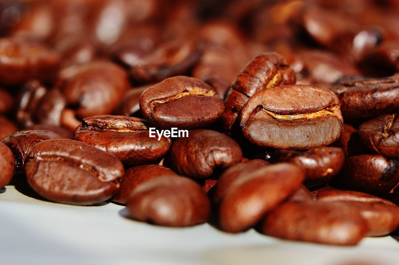 Close-up of roasted coffee beans