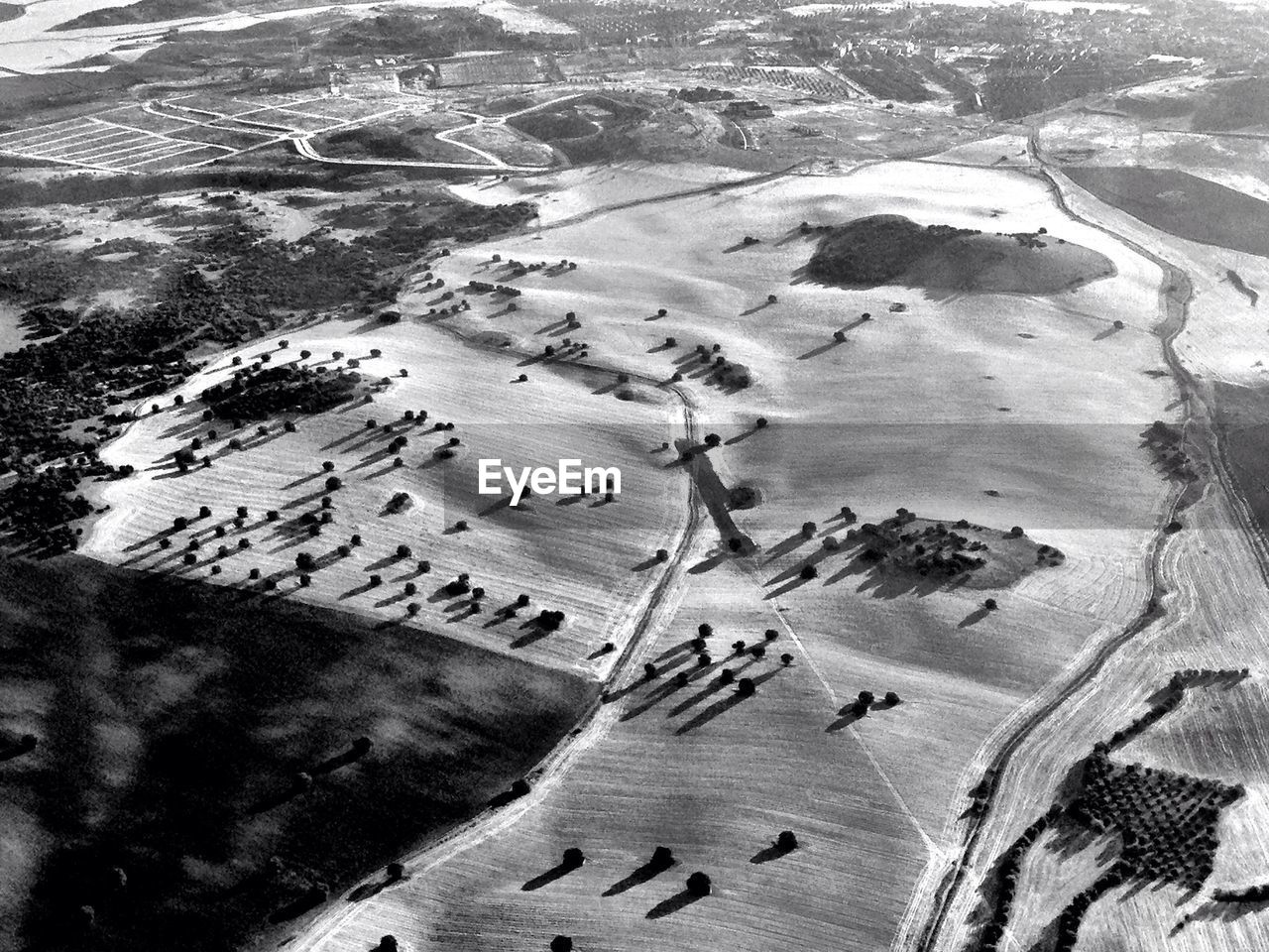 Aerial view of agricultural field