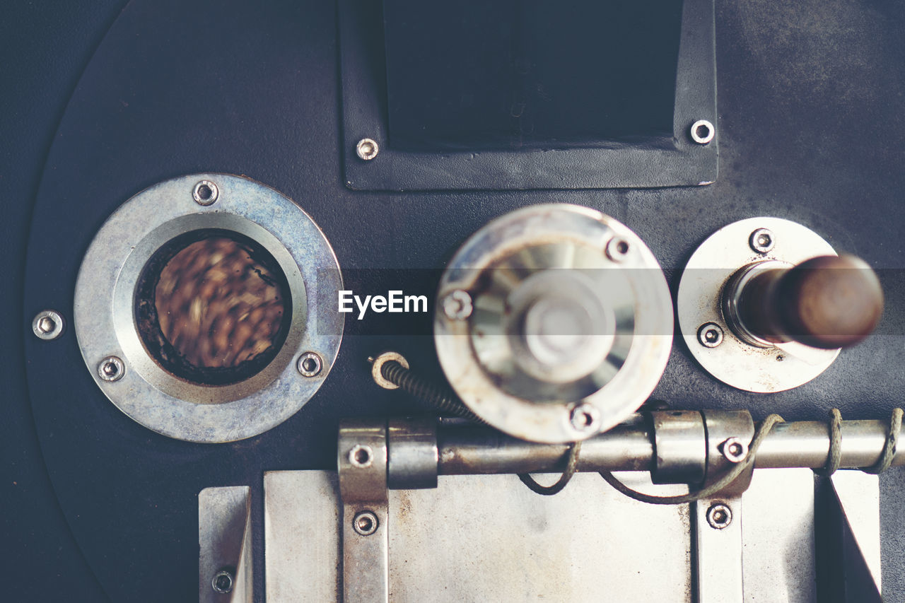 Full frame shot of coffee roaster machine