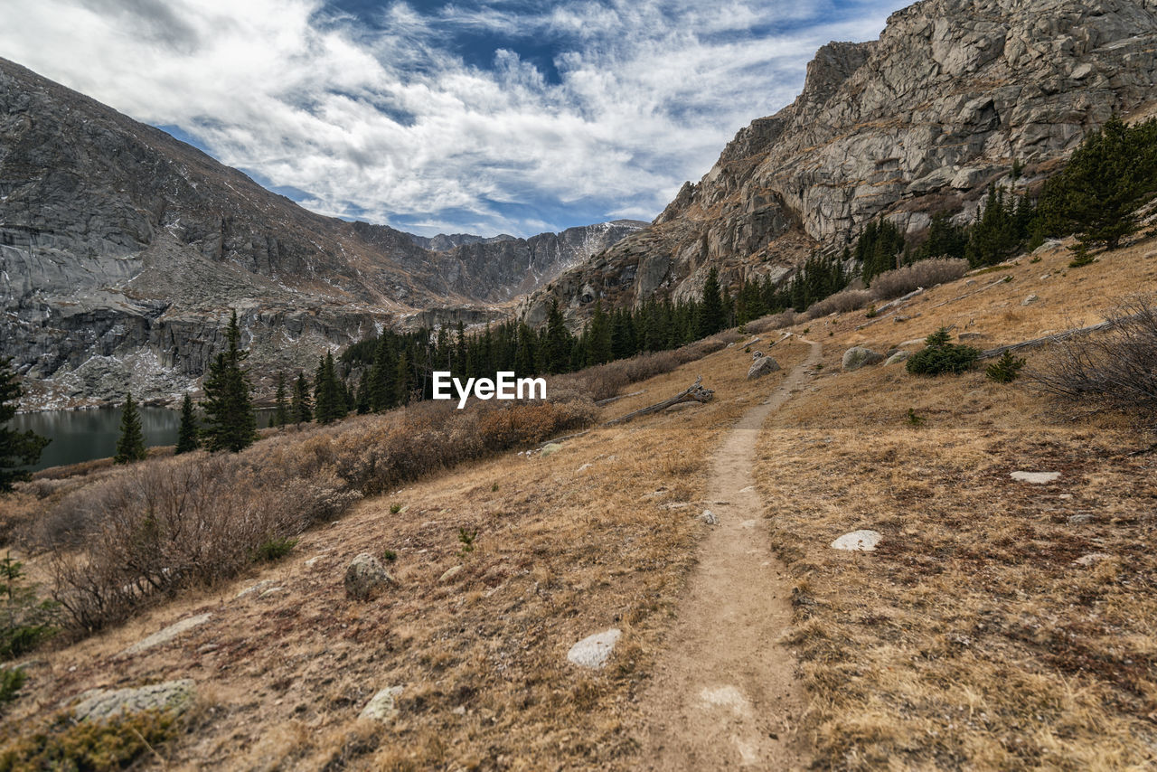 Hiking trail in the mount evans wilderness, colorado